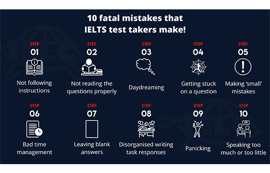 10 fatal mistakes that IELTS test takers make