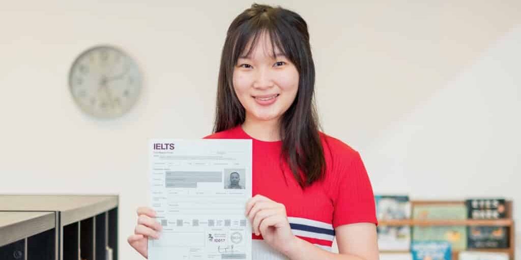 IELC IELTS Student Showing Her Result