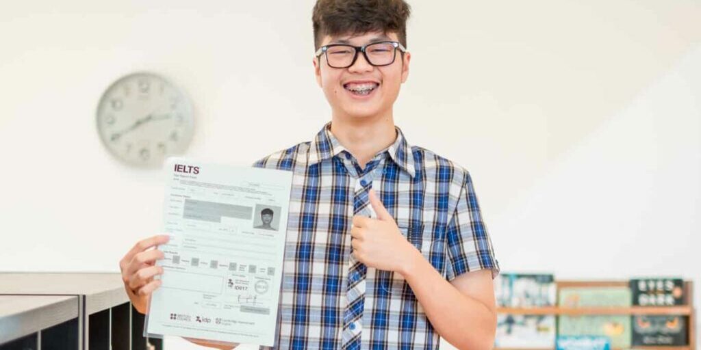 IELC IELTS Student Showing His Result
